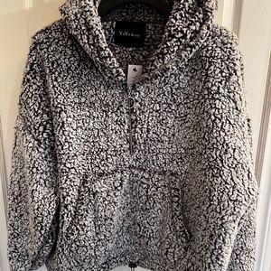 Yaya & Co 3/4 zip fluffy hoodie.
